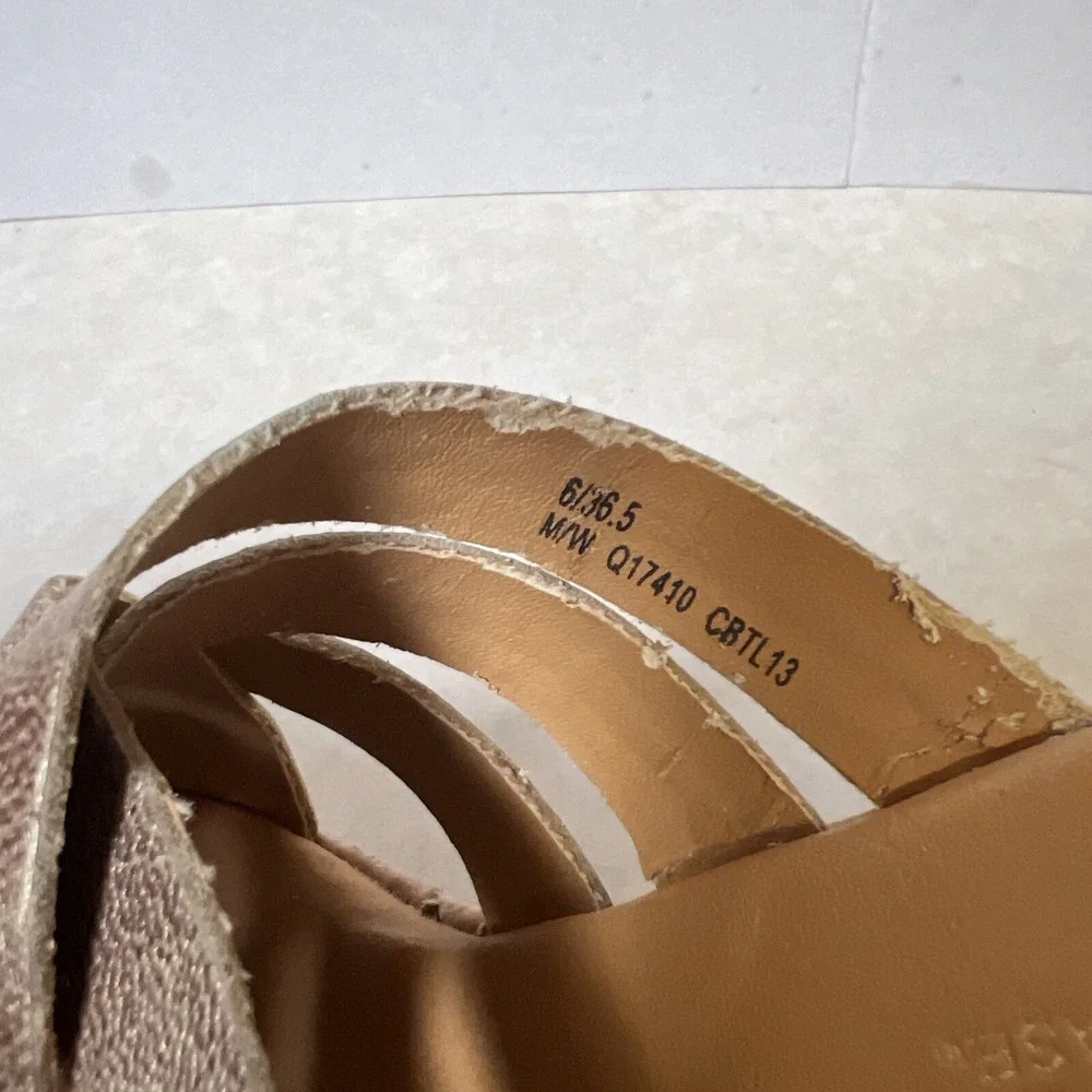 Kork Ease Korks Sandals Women's 6 Gold Metallic Platform Wedge